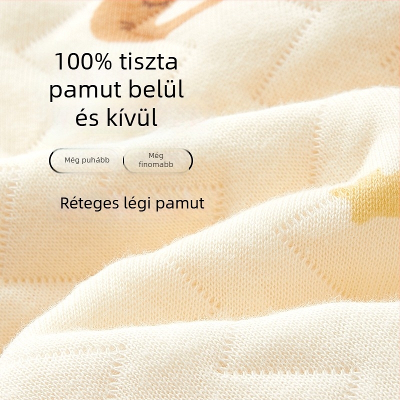 Baba pamutnadrág nyitott ágyékkal, meleg tavasz–őszre, középmagas derék, 1–3 éveseknek