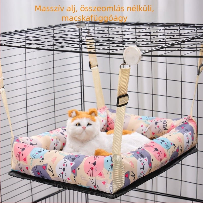 Macska függő hamak fészek – vászon anyagból, márka Ruyi bear, macskáknak, háziállat-fészek