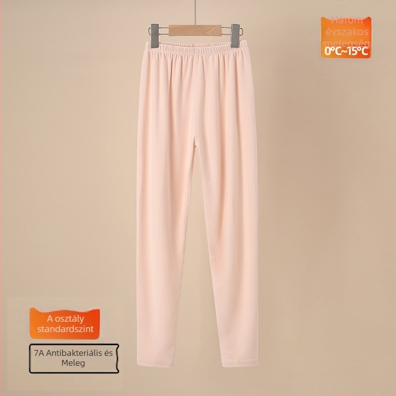 Gyerekeknek készült őszi termo nadrág Warm Ginger Velvet anyagból, középmagasságú derékkal, 8 éves vagy idősebb gyermekeknek