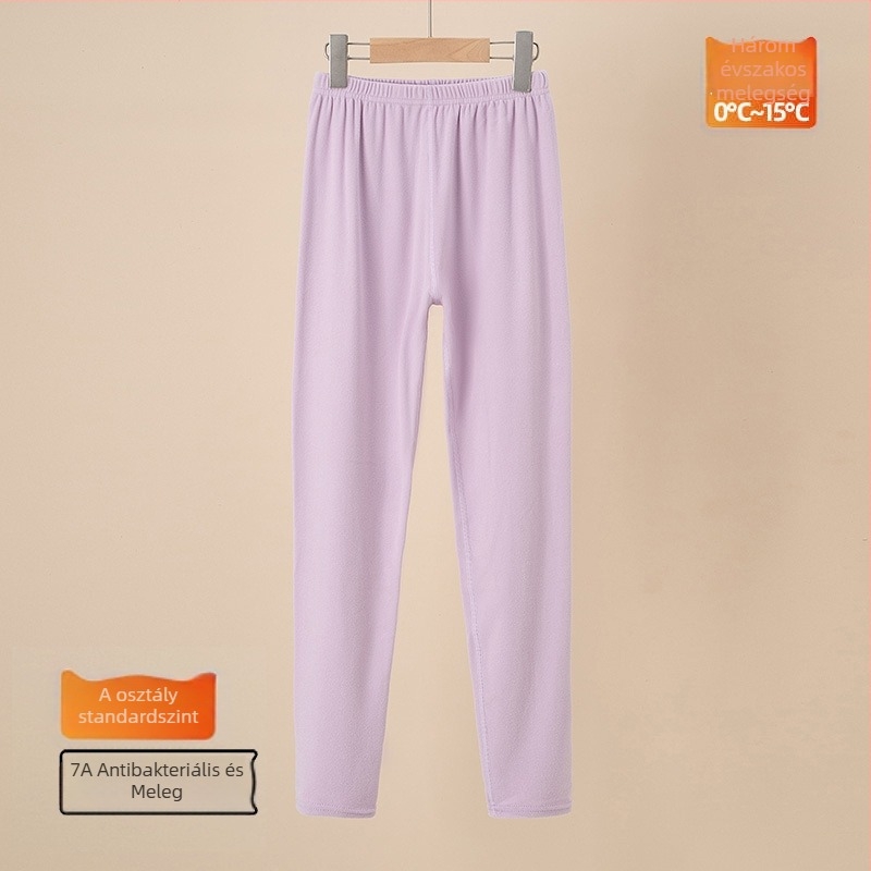 Gyerekeknek készült őszi termo nadrág Warm Ginger Velvet anyagból, középmagasságú derékkal, 8 éves vagy idősebb gyermekeknek