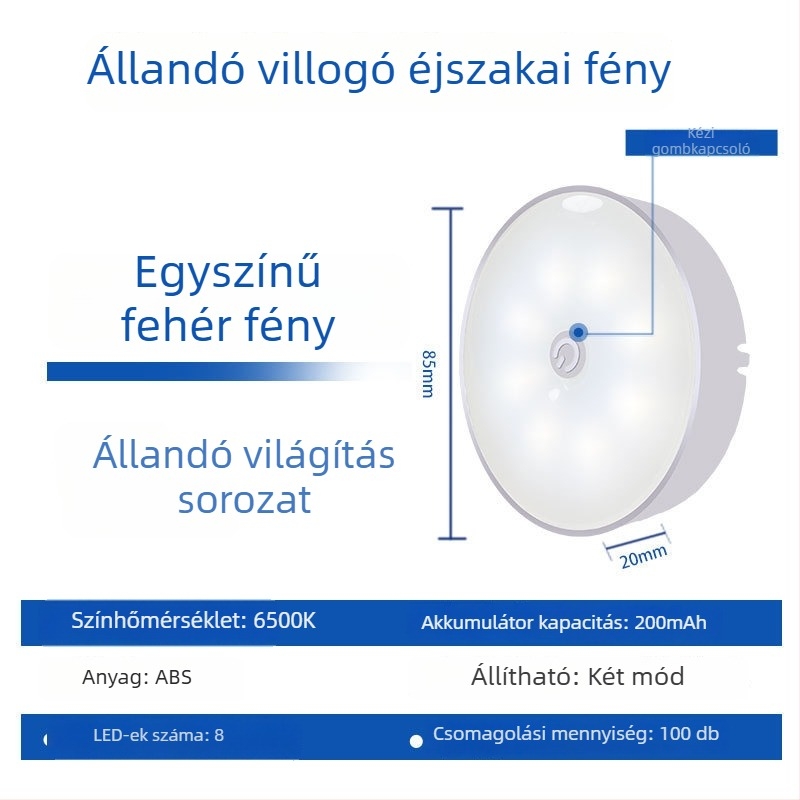 USB-töltéses LED asztali lámpa gombkapcsolóval, szemvédő fény, beépített Li-ion akkumulátor, CRI ≥90, műanyag árnyékoló.