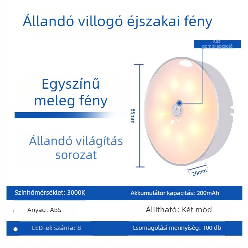 USB-töltéses LED asztali lámpa gombkapcsolóval, szemvédő fény, beépített Li-ion akkumulátor, CRI ≥90, műanyag árnyékoló.