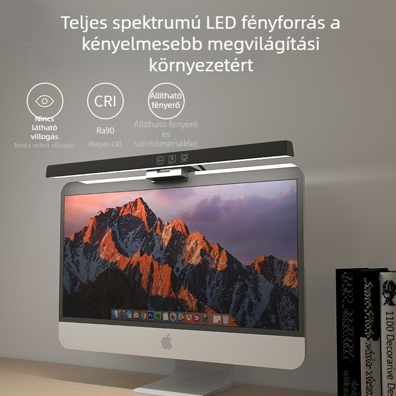 Dimmable LED asztali lámpa alacsony kékfénnyel és aszimmetrikus szemvédővel, számítógéphez és monitorhoz