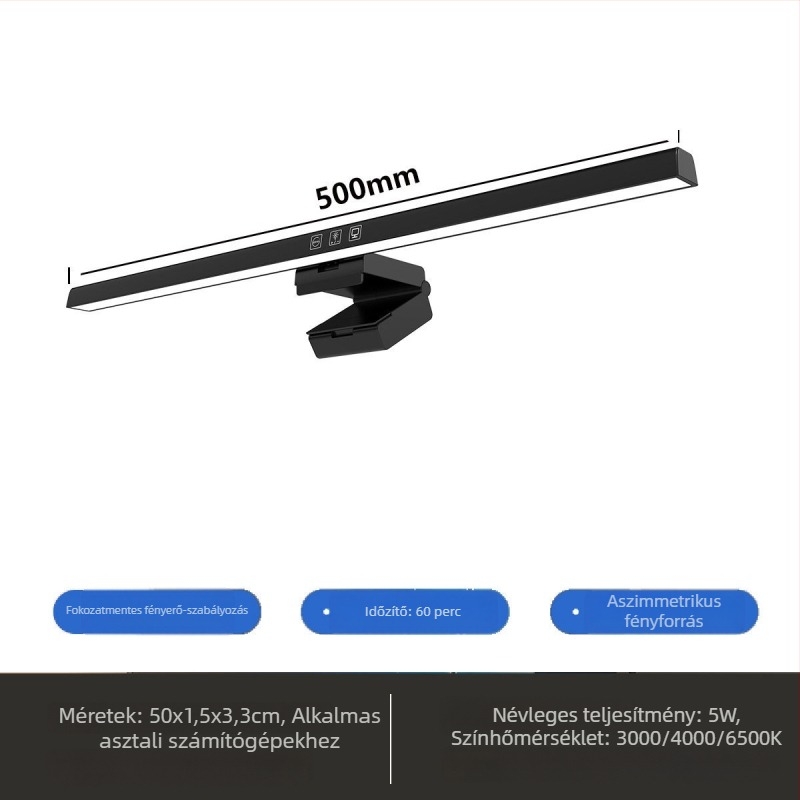 Dimmable LED asztali lámpa alacsony kékfénnyel és aszimmetrikus szemvédővel, számítógéphez és monitorhoz