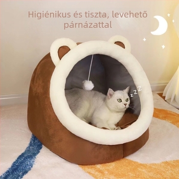 Macska fészek – PP pamut, Jiangsu eredetű, macskáknak, félig zárt meleg odú