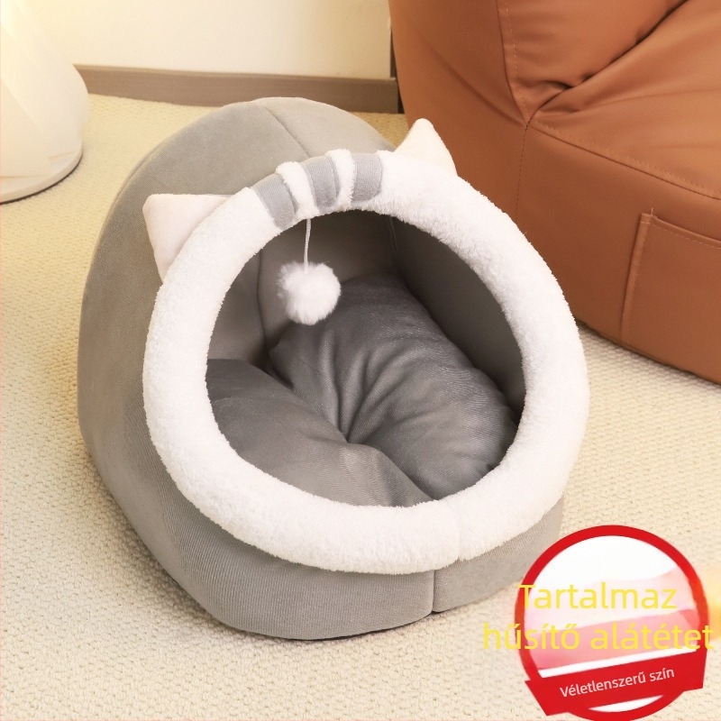 Macska fészek – PP pamut, Jiangsu eredetű, macskáknak, félig zárt meleg odú