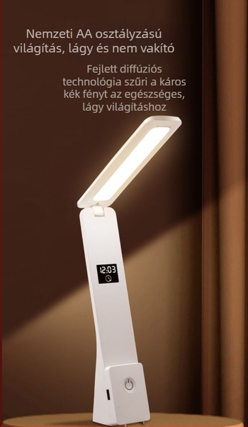 LED asztali lámpa tanuláshoz és éjszakai szobához szemvédővel, USB táplálás, hangvezérlés, egyszerű modern kialakítás, CRI ≥95, 100–300W