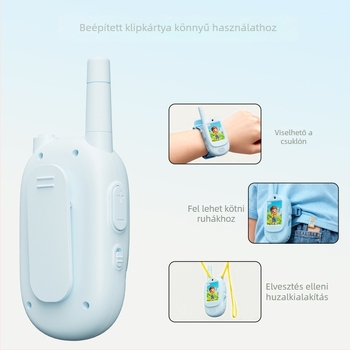 Gyerekeknek szánt videó interkom kijelzővel, kétcsatornás, hatótáv max. 1,5 km, Li‑ion akkumulátor 1000 mAh
