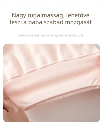 Magas derekú harémnadrág babáknak, pamut, hasvédő, unisex, tavasz–ősz