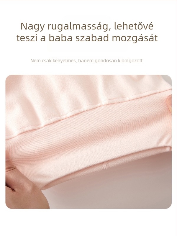 Magas derekú harémnadrág babáknak, pamut, hasvédő, unisex, tavasz–ősz