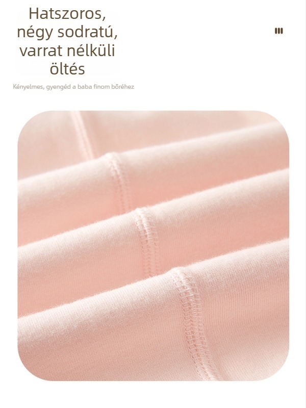 Magas derekú harémnadrág babáknak, pamut, hasvédő, unisex, tavasz–ősz