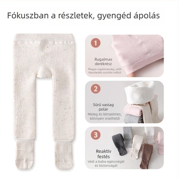 1–3 éves lányoknak, koreai stílusú leggings, modell 858, korall fleece, egyszínű, magas derék, tél 2025