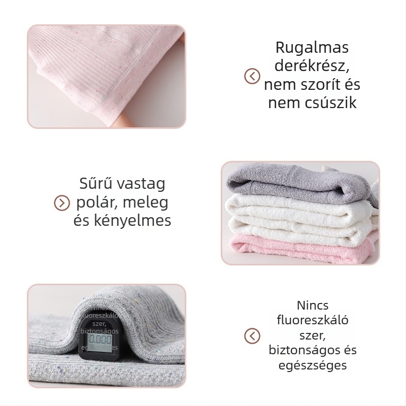 1–3 éves lányoknak, koreai stílusú leggings, modell 858, korall fleece, egyszínű, magas derék, tél 2025