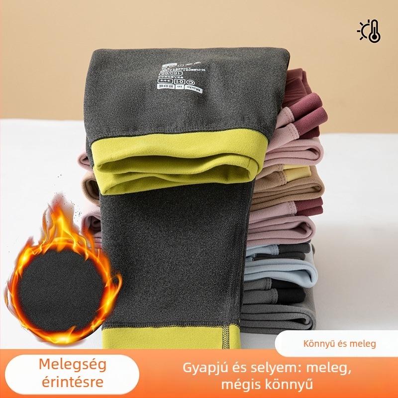 2025 Új gyerekeknek készült ősz-téli gyapjú-selyem anyagú, színes, kétoldalas, meleg leggings iskolai egyenruhához