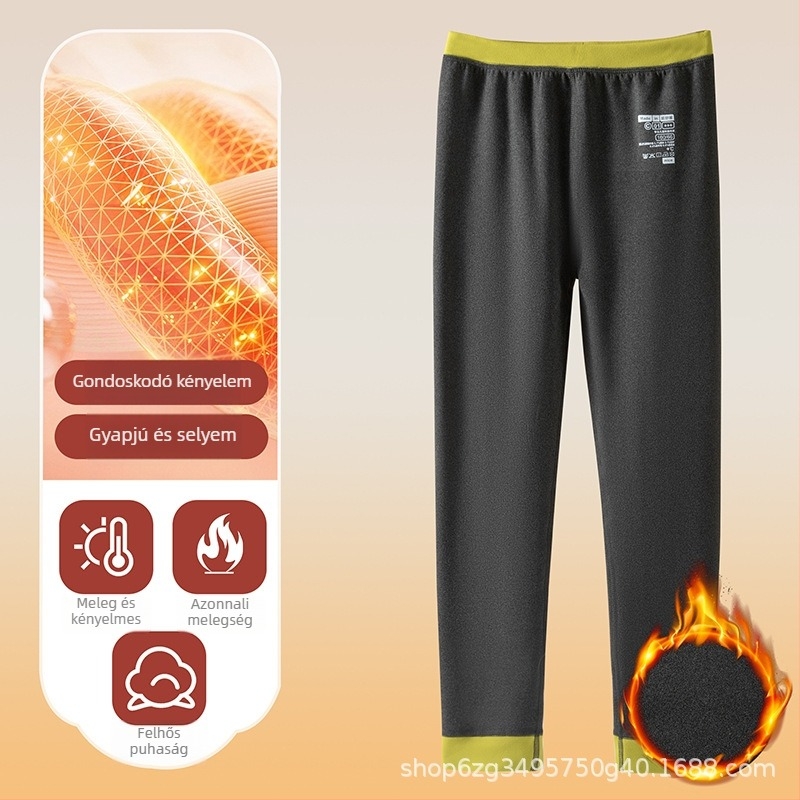 2025 Új gyerekeknek készült ősz-téli gyapjú-selyem anyagú, színes, kétoldalas, meleg leggings iskolai egyenruhához