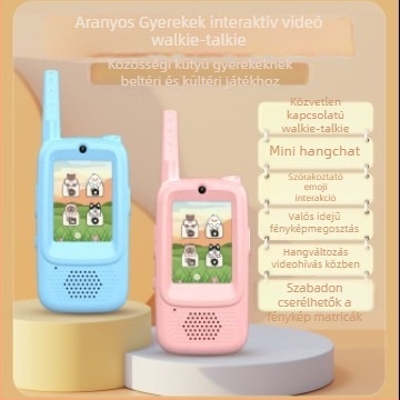 Gyerekeknek szóló videóintercom kijelzővel – 2,4 GHz, legfeljebb 1,5 km hatótávolság, kétcsatornás, Li-ion akkumulátor 650 mAh, offline működés
