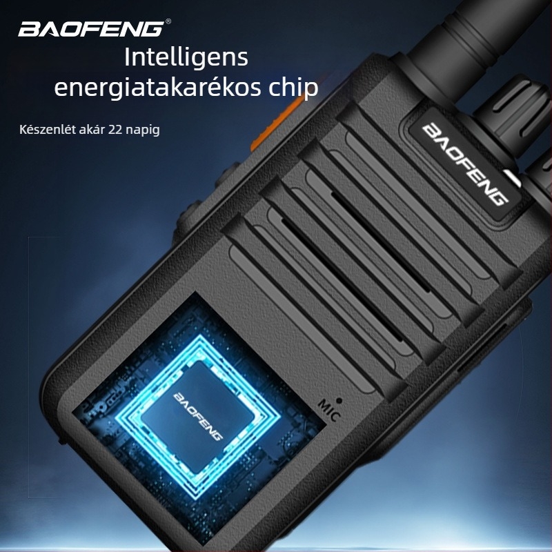 Baofeng BF-M4 hordozható kétirányú rádió, 5W, 400–470MHz, 16 csatorna, 5800mAh akkumulátor, 22 nap készenlét