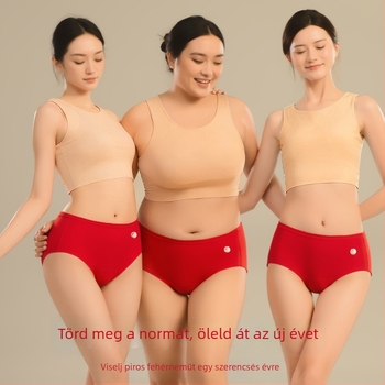 Piros női pamut alsónemű, középmagas derék, magas rugalmasság, antibakteriális, 95% pamut, 5% spandex, Solo Dance, egyszínű, nagy méret