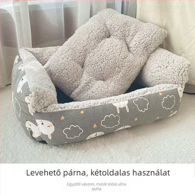 Speciális macska ketrechez készült matrac téli meleggel, fészek kiscicáknak és alvó platforma, megerősített a téli használathoz — Anyag: plüss; Származás: Németország; Márka: Xinji; Mosás: mosható; Telepítés: szabad