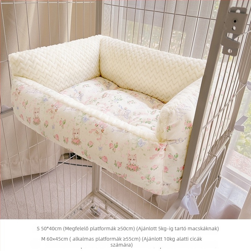 Speciális macska ketrechez készült matrac téli meleggel, fészek kiscicáknak és alvó platforma, megerősített a téli használathoz — Anyag: plüss; Származás: Németország; Márka: Xinji; Mosás: mosható; Telepítés: szabad