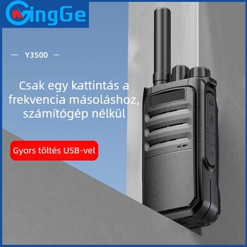 Y3500 analóg walkie-talkie kültéri használatra, 5–10 km hatótávolság, 400–470 MHz, 16 csatorna, 20000 mAh Li-ion akkumulátor, helymeghatározás