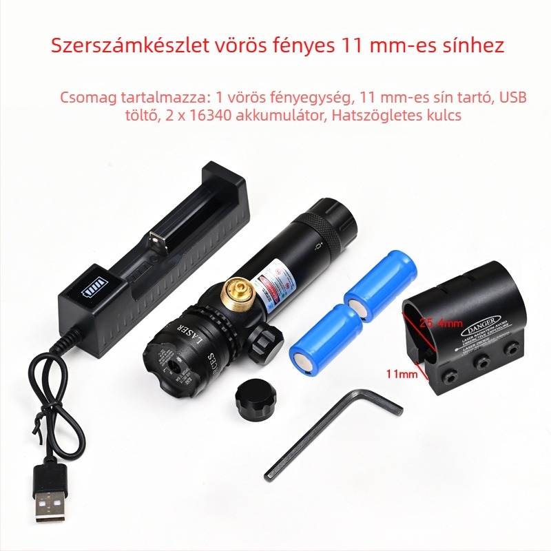 Zöld lézer célzó alacsony profilú csőcsipeszes szereléssel, anti-szeizmikus, két-tengelyes állítás