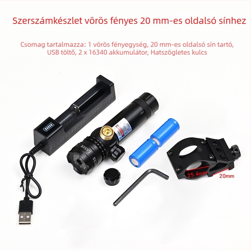 Zöld lézer célzó alacsony profilú csőcsipeszes szereléssel, anti-szeizmikus, két-tengelyes állítás