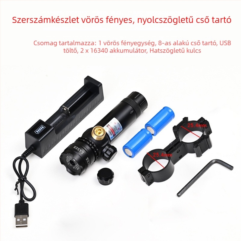 Zöld lézer célzó alacsony profilú csőcsipeszes szereléssel, anti-szeizmikus, két-tengelyes állítás