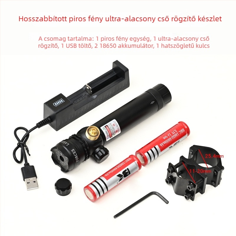 Zöld lézer célzó alacsony profilú csőcsipeszes szereléssel, anti-szeizmikus, két-tengelyes állítás