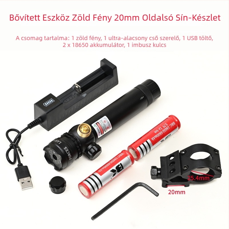 Zöld lézer célzó alacsony profilú csőcsipeszes szereléssel, anti-szeizmikus, két-tengelyes állítás