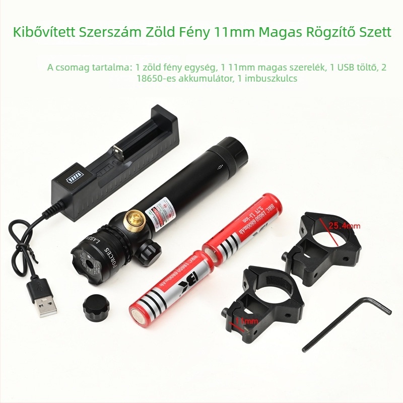 Zöld lézer célzó alacsony profilú csőcsipeszes szereléssel, anti-szeizmikus, két-tengelyes állítás