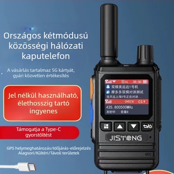 Kétmódos 4G Walkie-Talkie, 5000 km hatótávolság, SIM-kártya támogatás, kézi eszköz kültéri mentésekhez