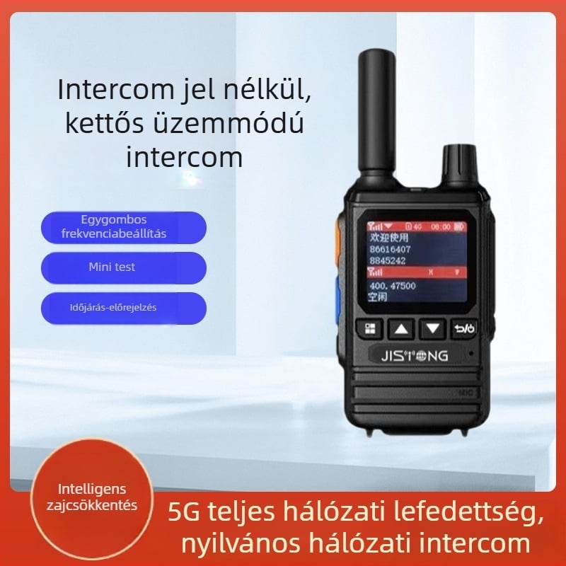 Kétmódos 4G Walkie-Talkie, 5000 km hatótávolság, SIM-kártya támogatás, kézi eszköz kültéri mentésekhez
