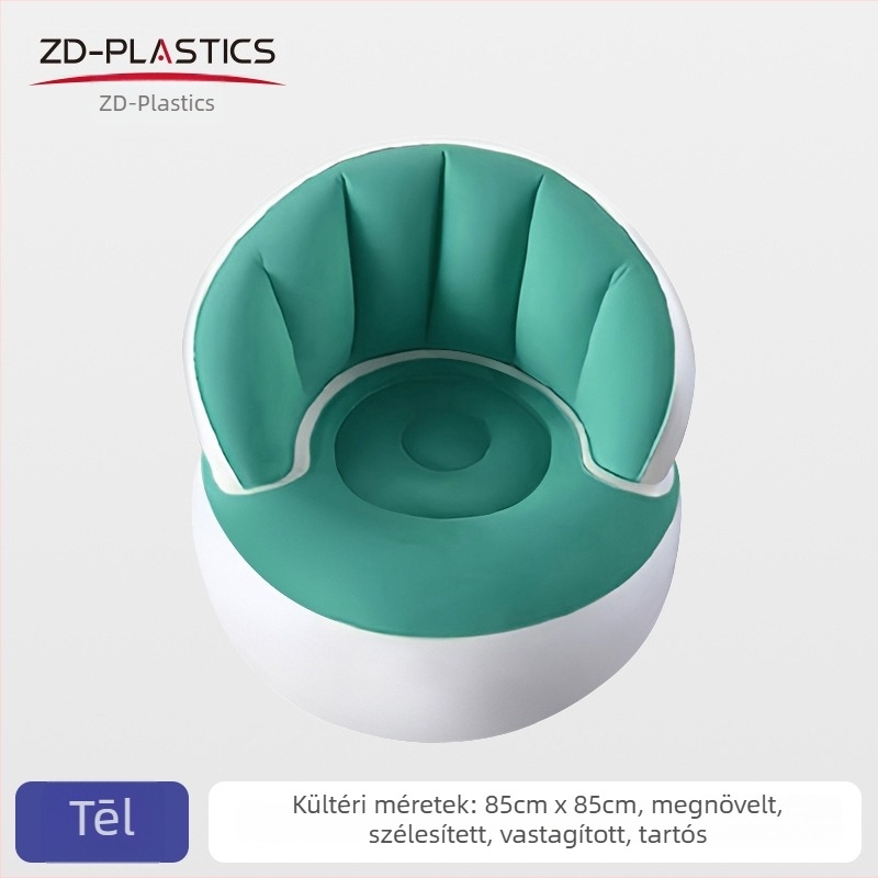 PVC-ből készült egyszemélyes felfújható kanapé otthonra, irodába és kültérre; hordozható; alkalmas csecsemőknek, gyerekeknek és felnőtteknek; tömege 900 g