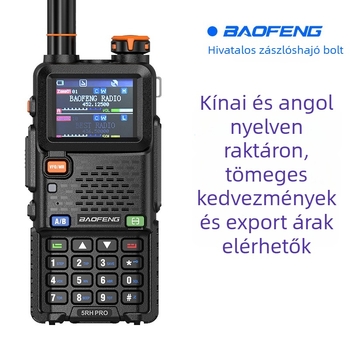 Baofeng UV-5RH PRO kézi rádió GPS helymeghatározással, Type-C töltés, 10W kimenet, 640 csatorna, kijelző