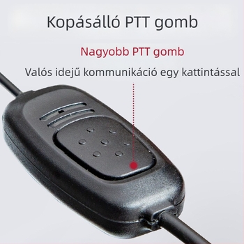 Walkie-Talkie fejhallgató-kábel, fülbe akasztott kialakítás, univerzális K-head kompatibilitás, gumírozott anyag, csúszásmentes, elem nélküli