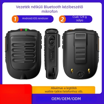 Autóba szerelt vezeték nélküli Bluetooth interkom mikrofon, kézi használat, 2000mAh Li-ion akkumulátor, hatótáv 1,5 km alatt