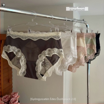 Francia stílusú csipkés hálózatos női alsónemű, szexi átlátszó részletekkel és vékony pántokkal, könnyű luxus, elegáns megjelenés, ajándék dobozban