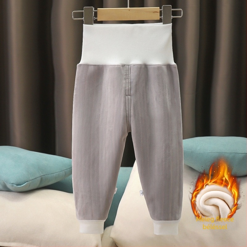 Baba téli fleece-bélés nadrág, magas derekú, 1–3 éveseknek, poliészter anyag