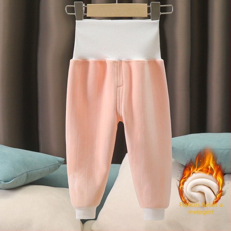 Baba téli fleece-bélés nadrág, magas derekú, 1–3 éveseknek, poliészter anyag