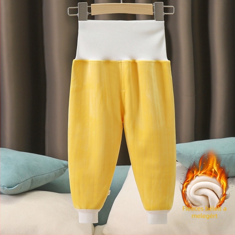 Baba téli fleece-bélés nadrág, magas derekú, 1–3 éveseknek, poliészter anyag