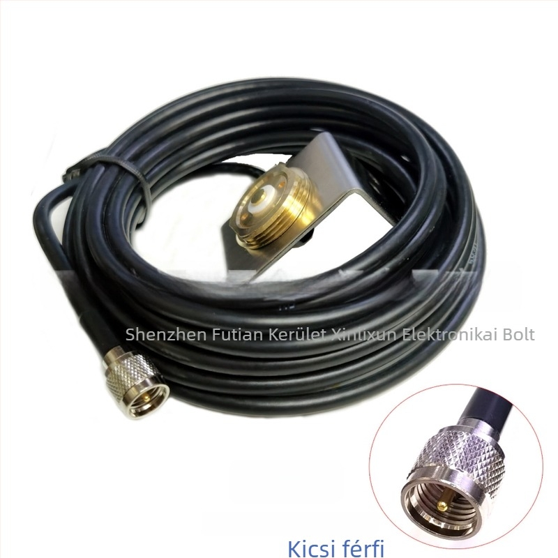 NMO antennaalap walkie-talkie autóhoz, rozsdamentes acél, L-szögű tartó, RG58 kábel, hatótávolság 5–10 km