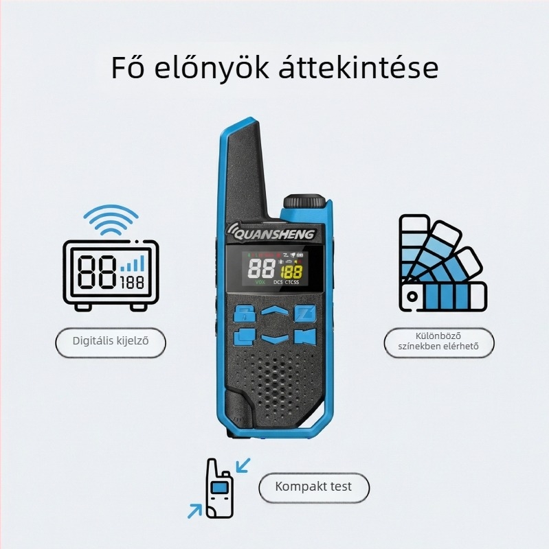 Quansheng TG-FR1 Kézi interkom, 3-5 km hatótáv, 1200mAh Li-ion akkumulátor, porálló