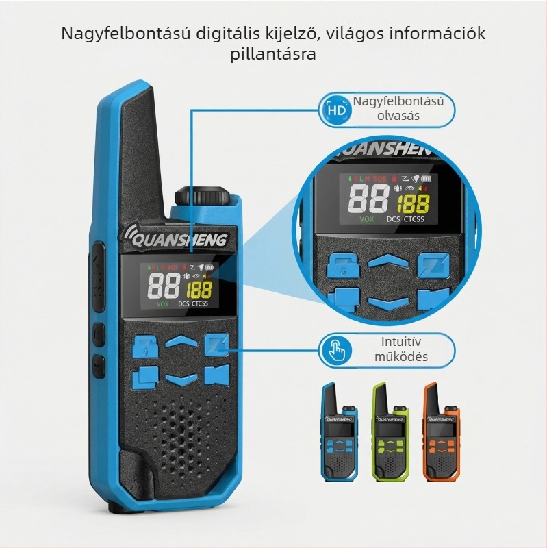 Quansheng TG-FR1 Kézi interkom, 3-5 km hatótáv, 1200mAh Li-ion akkumulátor, porálló