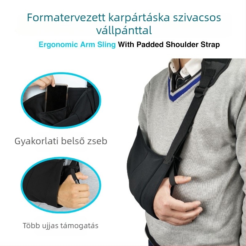 Arm sling elő- és alkar fixálásához, könyök- és csuklófixációval, lélegző anyag, nyomtatott logó, testreszabható Conbeien