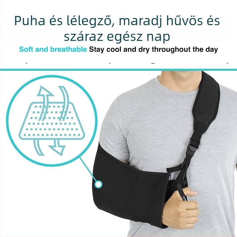 Arm sling elő- és alkar fixálásához, könyök- és csuklófixációval, lélegző anyag, nyomtatott logó, testreszabható Conbeien