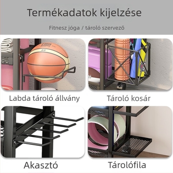 Fitneszberendezés tárolókosár, modell ZA, vasból készült, minimalista stílus, 1 darab