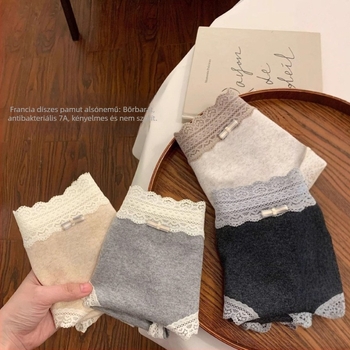 Női pamut alsónemű, antibakteriális és lélegző, Jacquard szövés, fő anyag 90–95% pamut, ágyékbélés 100% pamut, viselhető egész évben
