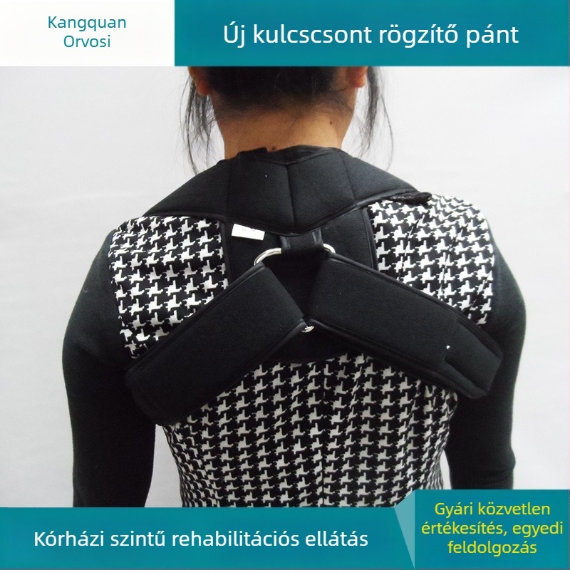 Kangquan Kulcscsont fixáló öv és háti testtartás korrektor, állítható válltámogatás, nemszövött anyag