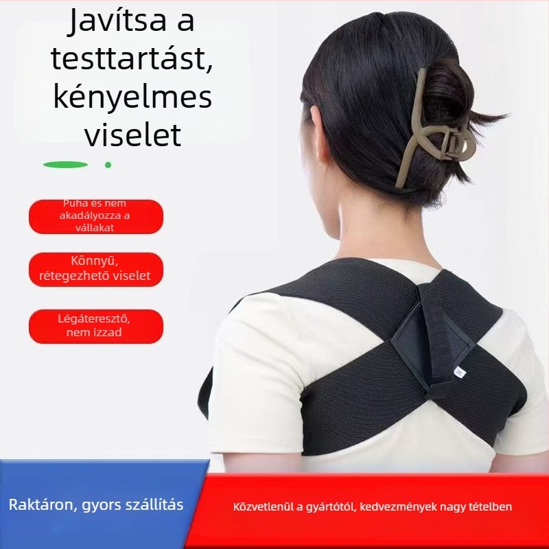 Testtartás-korrekciós öv vállnyitó dizájnnal a háti tartás javítására, diszkrét testtartás-támogatás — Yuren márka, Posture Corrector modell, ma megjelent